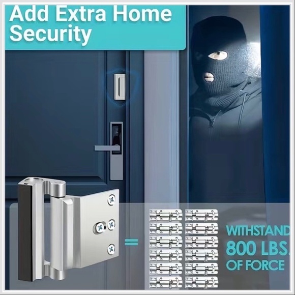 Door Reinforcement Lock Durable and Child-Safe Home Security Lock - Picture 2 of 7